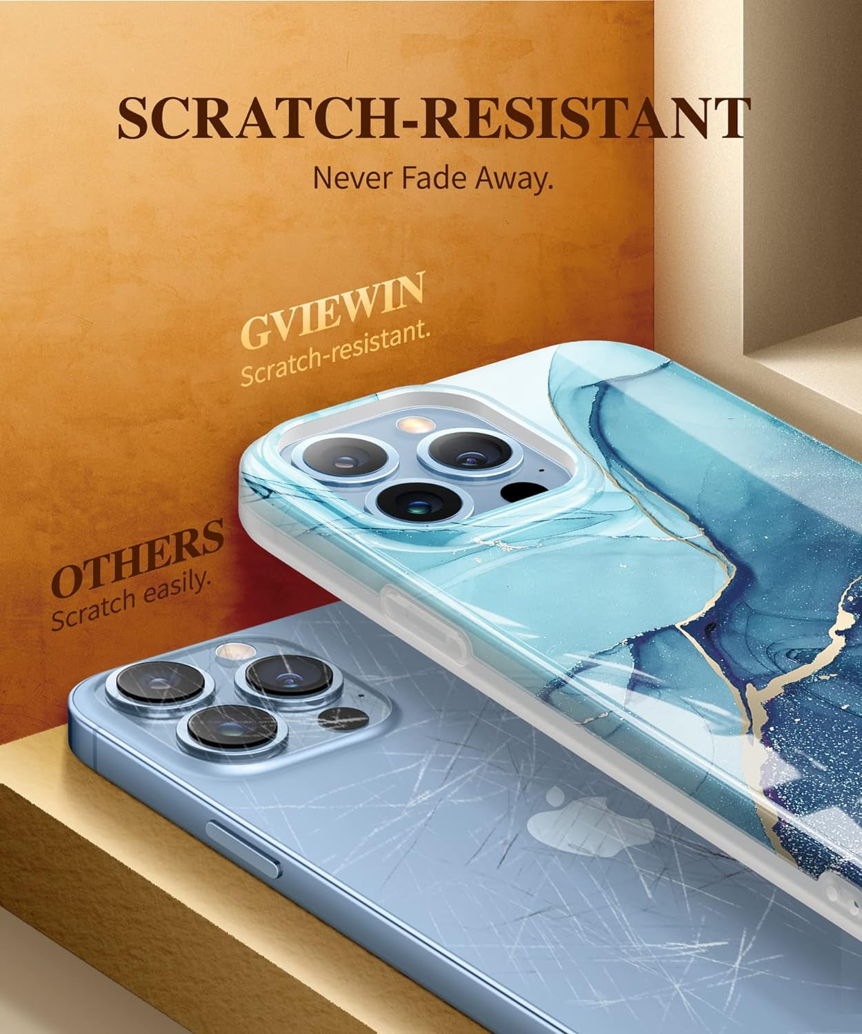 for Iphone 13 Pro Max Case, Marble Soft TPU Shockproof Protective Case, Ultra Slim Thin Glossy Stylish Phone Cover, 6.7" 2021 (Navy Blue)