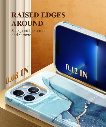 for Iphone 13 Pro Max Case, Marble Soft TPU Shockproof Protective Case, Ultra Slim Thin Glossy Stylish Phone Cover, 6.7" 2021 (Navy Blue)